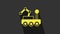 Yellow Mars rover icon isolated on grey background. Space rover. Moonwalker sign. Apparatus for studying planets surface