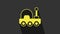 Yellow Mars rover icon isolated on grey background. Space rover. Moonwalker sign. Apparatus for studying planets surface