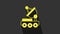 Yellow Mars rover icon isolated on grey background. Space rover. Moonwalker sign. Apparatus for studying planets surface