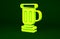 Yellow Medieval goblet icon isolated on green background. Minimalism concept. 3d illustration 3D render