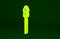 Yellow Medieval spear icon isolated on green background. Medieval weapon. Minimalism concept. 3d illustration 3D render