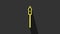 Yellow Medieval spear icon isolated on grey background. Medieval weapon. 4K Video motion graphic animation