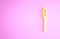 Yellow Medieval spear icon isolated on pink background. Medieval weapon. Minimalism concept. 3d illustration 3D render