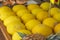 Yellow melon. Many melons to be sold and pineapple in the background