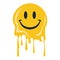 yellow melting emoticon on a white background.