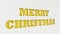 Yellow Merry Christmas words cut in white paper