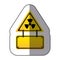 yellow metal emblem warning radiation notice sign