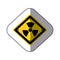 yellow metal emblem warning radiation sign