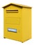 Yellow metal mail box isolated