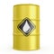 Yellow metal oil barrel