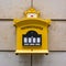 Yellow Metal Old Mailbox Stone Wall Traditional 1800 German Dresden European Bright Color