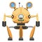 Yellow Metallic Robot with Three Legs Drawn Icon
