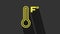 Yellow Meteorology thermometer measuring heat and cold icon isolated on grey background. Temperature Fahrenheit. 4K