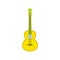 Yellow Mexican guitar. Vector isolated illustration on white background.
