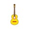 Yellow Mexican guitar. Vector isolated illustration on white background.