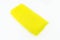 Yellow microfiber fabric lying in the middle, isolated on a white background, top view.