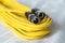 Yellow microphone cable