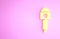 Yellow Microphone icon isolated on pink background. On air radio mic microphone. Speaker sign. Minimalism concept. 3d