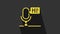 Yellow Microphone voice device icon isolated on grey background. Microphone interpreter and alphabet letters. 4K Video