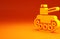 Yellow Military tank icon isolated on orange background. Minimalism concept. 3d illustration 3D render