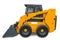 Yellow mini wheel excavator