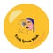 Yellow Minimalist Fresh Lemon Mask Sticker Circle