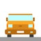 Yellow minivan vector illustration flat style front