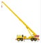 Yellow mobile crane