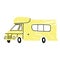Yellow mobile home flat illustration design