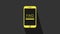 Yellow Mobile phone with text FAQ information icon isolated on grey background. Frequently asked questions. 4K Video