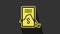 Yellow Mobile stock trading concept icon isolated on grey background. Online trading, stock market analysis, business