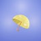 Yellow modern Umbrella on a blue background 3d Rendering