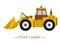 Yellow modern wheel front loader. Special equipment for landfills and construction, loading and unloading works