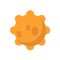 Yellow molecule, bacterium, virus cartoon model. Cartoon icon. Flat vector illustration, isolated on white background.