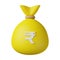 Yellow Money Bag Rupee 3D Illustration