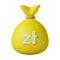 Yellow Money Bag Zloty 3D Illustration