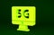 Yellow Monitor with 5G new wireless internet wifi icon isolated on green background. Global network high speed