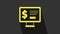 Yellow Monitor with dollar icon isolated on grey background. Sending money around the world, money transfer, online
