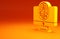 Yellow Monitor with fingerprint icon isolated on orange background. ID app icon. Identification sign. Touch id