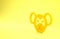 Yellow Monkey icon isolated on yellow background. Animal symbol. Minimalism concept. 3d illustration 3D render