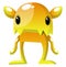 Yellow monster with small eyes illustration vector