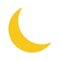 Yellow Moon icon isolated on background. Modern flat pictogram,