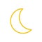Yellow moon icon vector. Line color nature symbol isolated. Trendy flat weather outline ui sign des