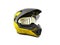 Yellow motocross helmet 3d render on white no shadow