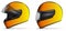 Yellow motorcycle helmet