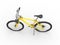 Yellow mountain bike - top view - sidestand