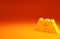 Yellow Mountains icon isolated on orange background. Symbol of victory or success concept. Minimalism concept. 3d
