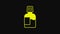 Yellow Mouthwash plastic bottle icon isolated on black background. Liquid for rinsing mouth. Oralcare equipment. 4K