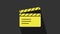 Yellow Movie clapper icon isolated on grey background. Film clapper board. Clapperboard sign. Cinema production or media
