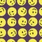 Yellow mugs smilies seamless texture